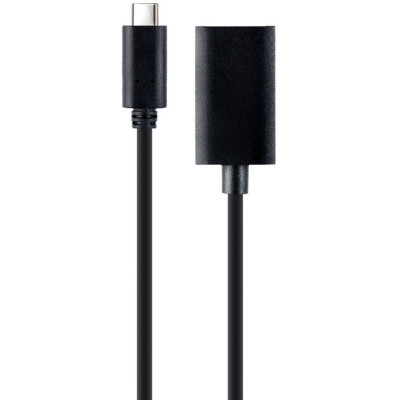 Адаптер Cablexpert USB Type-C - DisplayPort (M/F), 0.15 м, чорний (A-CM-DPF-02)