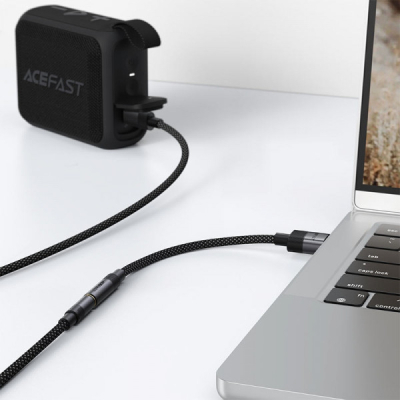 Перехідник USB AM to 3.5mm F 0.15m black Acefast (6974316285298)
