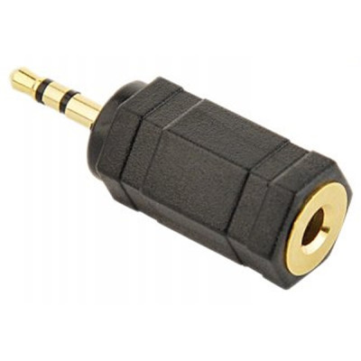 Адаптер Cablexpert 2.5 мм - 3.5 мм (M/F), чорний (A-3.5F-2.5M)