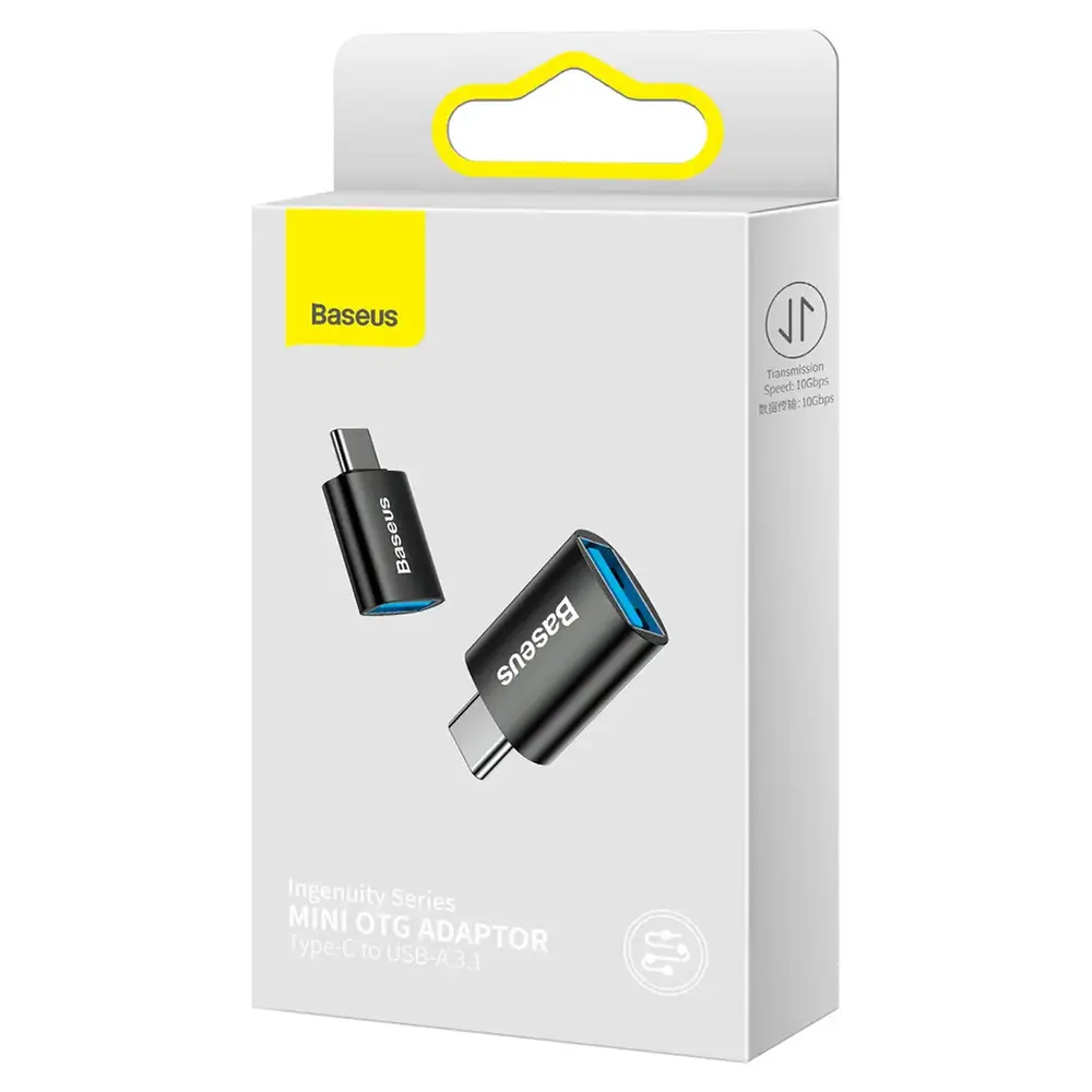 Адаптер Baseus Ingenuity Series Mini OTG USB-C to USB-A 3.1 Black (ZJJQ000001)