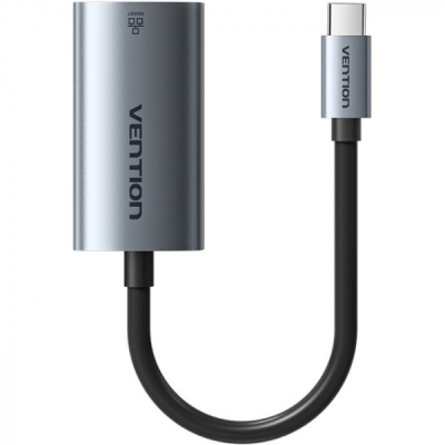 Перехідник USB-C to RJ45 Ethernet 1000Mbps black VENTION (CFPHB)