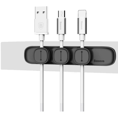Тримач для кабелю Baseus Peas Cable Clip Black (ACWDJ-01)