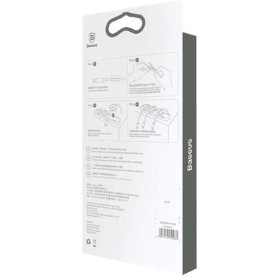 Тримач для кабелю Baseus Peas Cable Clip Black (ACWDJ-01)