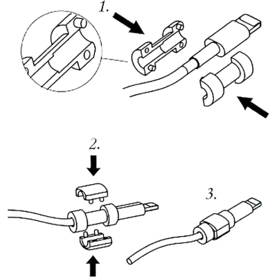 Тримач для кабелю Extradigital Cable Clips Savior for Aplle iPhone, захист від заломів, Red (KBC1738