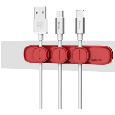 Тримач для кабелю Baseus Peas Cable Clip Red (ACWDJ-09)