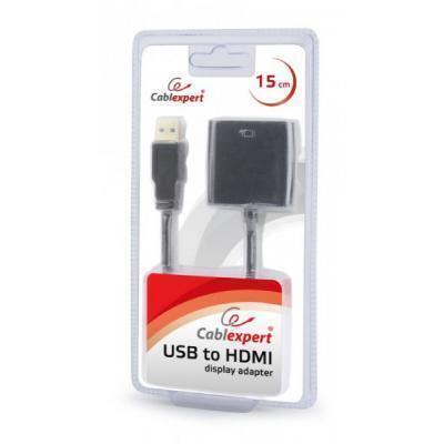 Адаптер Cablexpert (A-USB3-HDMI-02) USB3.0-HDMI, 0.15 м, чорний