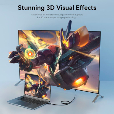 Кабель мультимедійний DisplayPort to DisplayPort 3.0m V1.2 4K 60Hz 3D Dolby 7.1 VENTION (HAKBI)