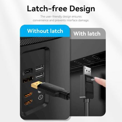 Кабель мультимедійний DisplayPort to DisplayPort 3.0m V1.2 4K 60Hz 3D Dolby 7.1 VENTION (HAKBI)