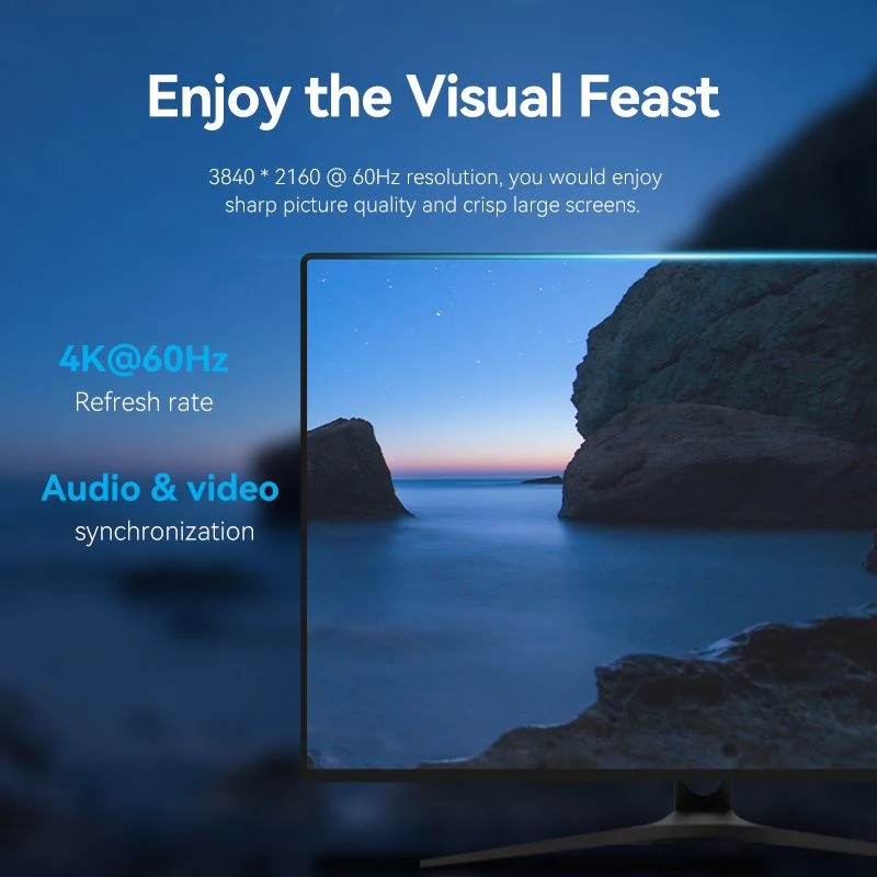 Кабель мультимедійний DisplayPort to DisplayPort 3.0m V1.2 4K 60Hz 3D Dolby 7.1 VENTION (HAKBI)