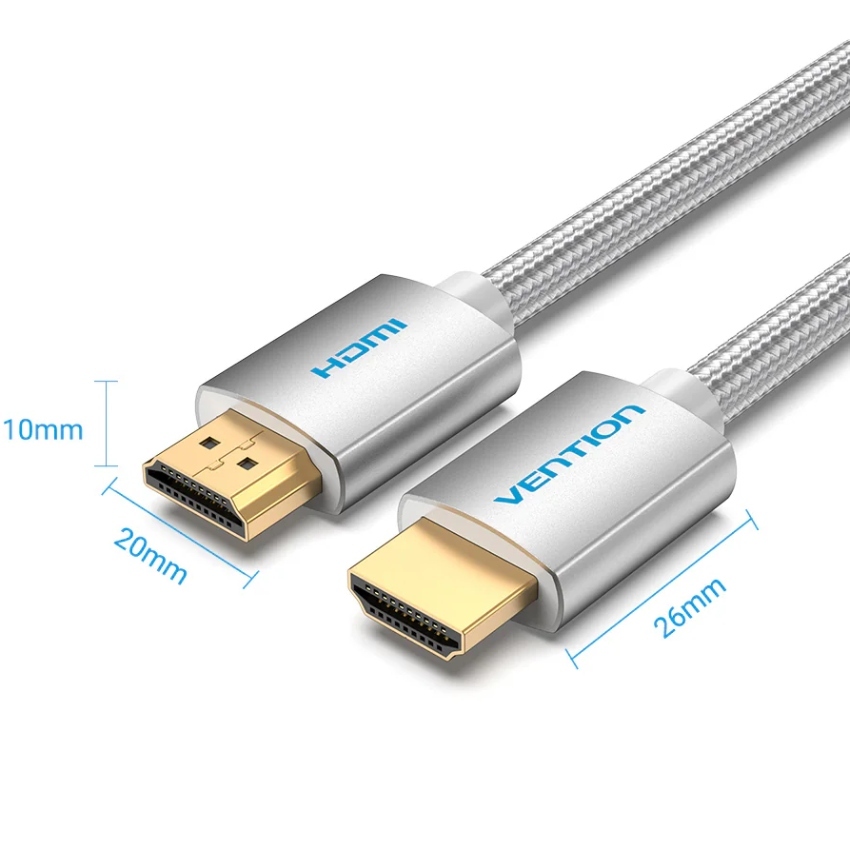 Кабель мультимедійний HDMI M to HDMI M 2.0m V2.0 4K60Hz silver Vention (AABIH)