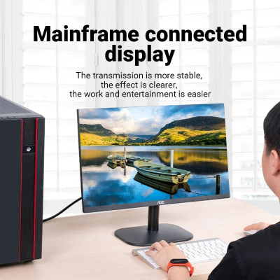 Кабель мультимедійний VGA M to VGA M 20.0m black Vention (DAEBQ)