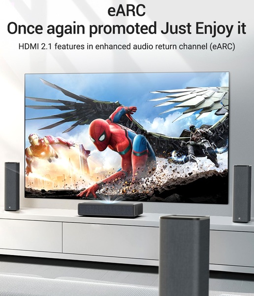 Кабель мультимедійний HDMI M to HDMI M 2.0m V2.1 8K60Hz braided black Vention (AALBH)