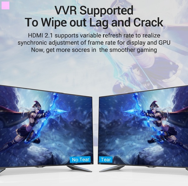 Кабель мультимедійний HDMI M to HDMI M 2.0m V2.1 8K60Hz braided black Vention (AALBH)