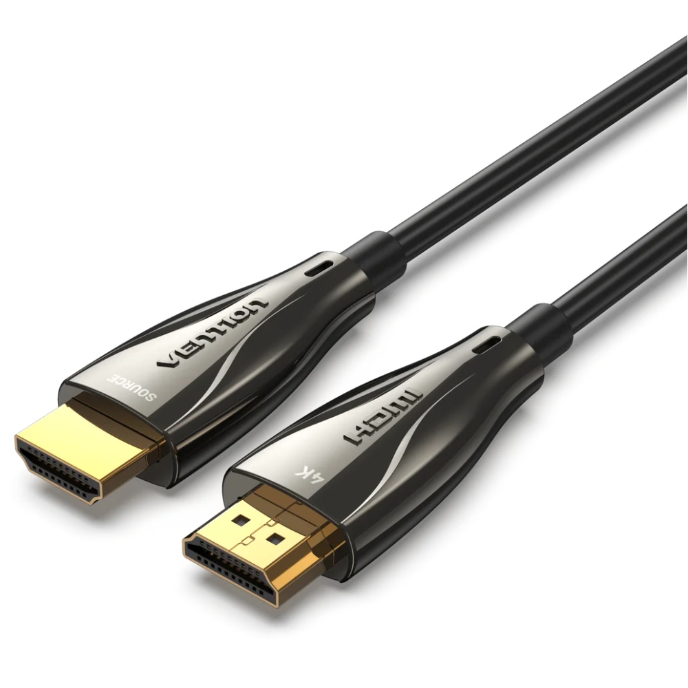 Кабель мультимедійний HDMI M to HDMI M 20.0m V2.0 Optical 4K 60Hz 18Gbps Dolby 7.1 PVC black Vention (ALABQ)