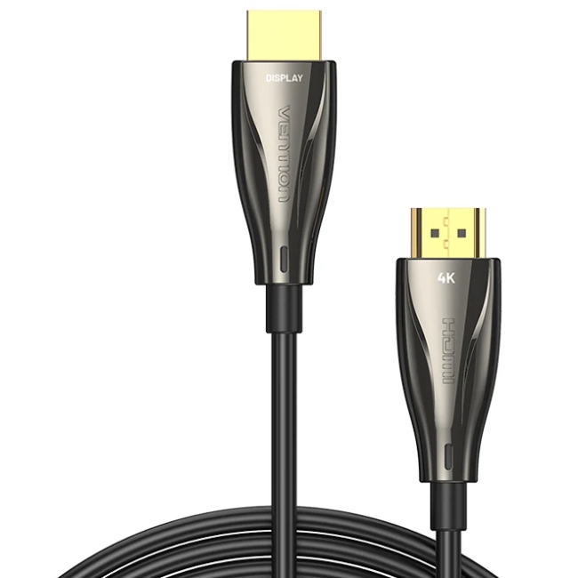 Кабель мультимедійний HDMI M to HDMI M 20.0m V2.0 Optical 4K 60Hz 18Gbps Dolby 7.1 PVC black Vention (ALABQ)