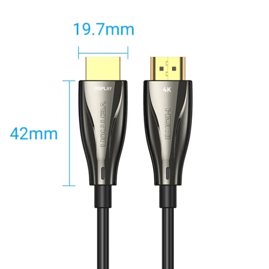 Кабель мультимедійний HDMI M to HDMI M 20.0m V2.0 Optical 4K 60Hz 18Gbps Dolby 7.1 PVC black Vention (ALABQ)