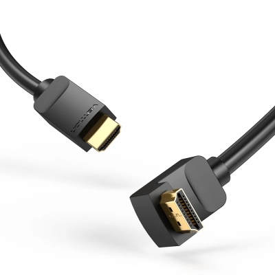 Кабель мультимедійний HDMI M to HDMI M 1.0m 4K60Hz 90° corner black Vention (AAQBF)