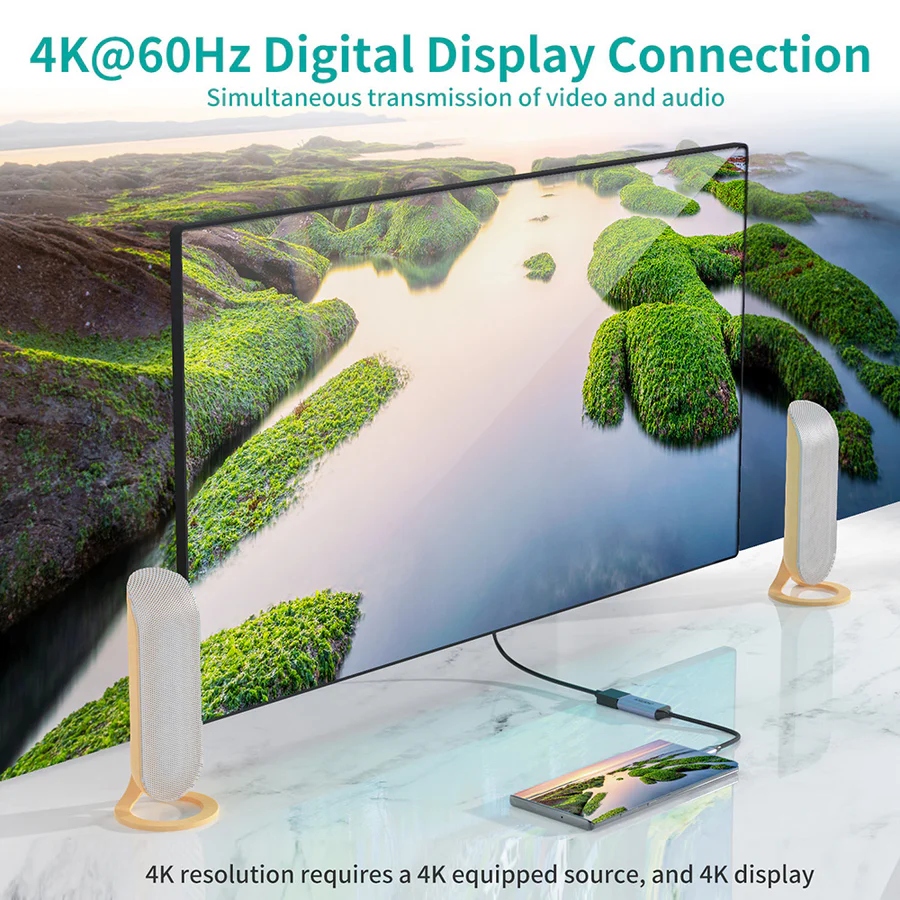 Перехідник USB 3.1 Type-C --> Displayport F 4K 60Hz Choetech cірий (HUB-H11-GY-V2)