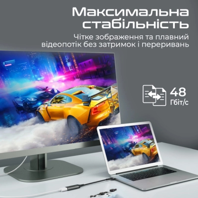 Адаптер USB-C to HDMI M 2.0m Promate (medialink-8k.grey)