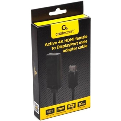Адаптер Cablexpert HDMI - DisplayPort (F/M), 0.15 м, Black (A-HDMIF30-DPM-01)