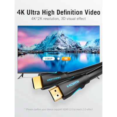 Кабель мультимедійний HDMI to HDMI 15.0m V2.0 4K 30Hz PVC VENTION (VAA-M02-B1500)