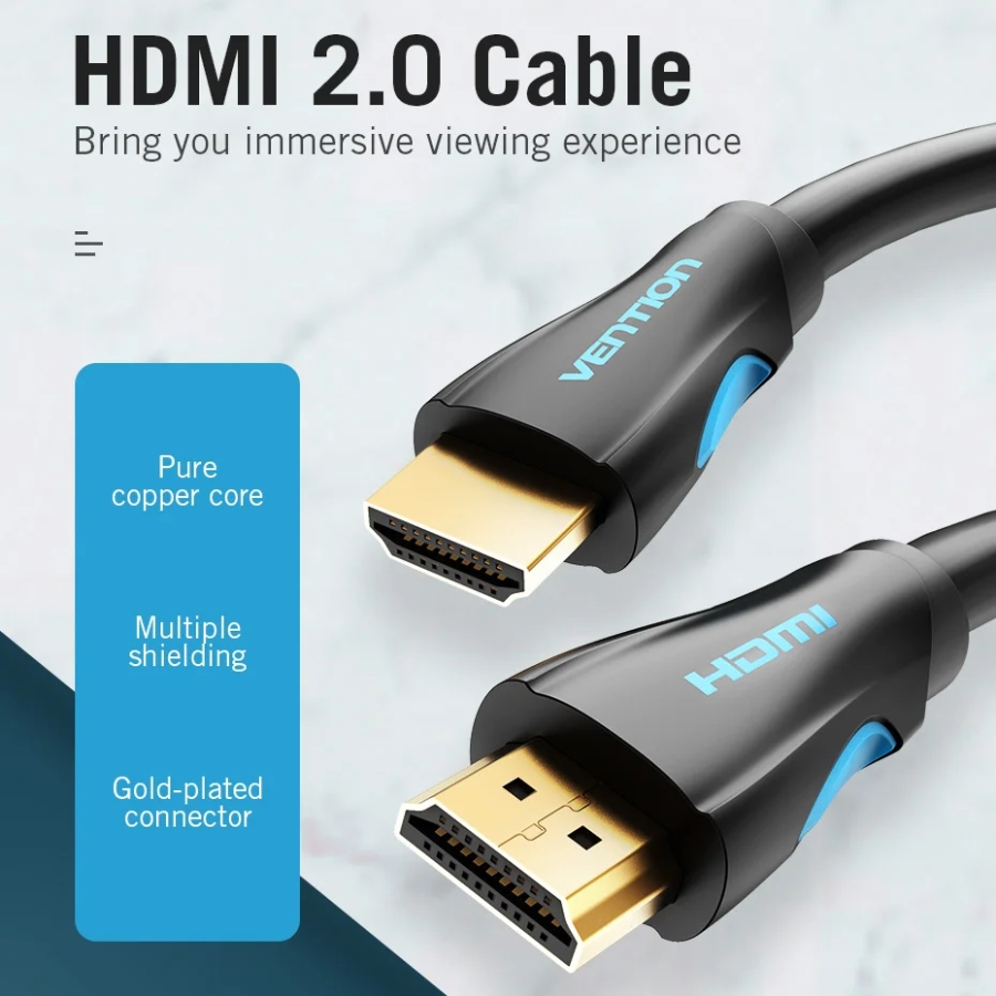 Кабель мультимедійний HDMI to HDMI 15.0m V2.0 4K 30Hz PVC VENTION (VAA-M02-B1500)