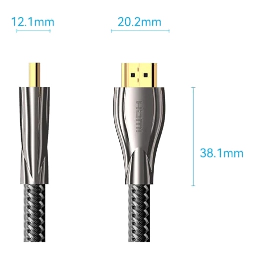 Кабель мультимедійний HDMI M to HDMI M 0.5m V2.0 4K60Hz braided zinc alloy black Vention (ALMBD)