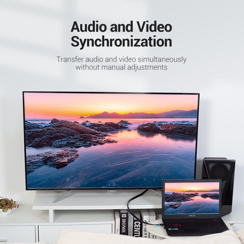 Кабель мультимедійний HDMI M to HDMI M 8.0m V2.0 4K60Hz PVC flat black Vention (AAKBK)