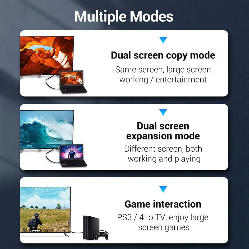 Кабель мультимедійний HDMI M to HDMI M 8.0m V2.0 4K60Hz PVC flat black Vention (AAKBK)