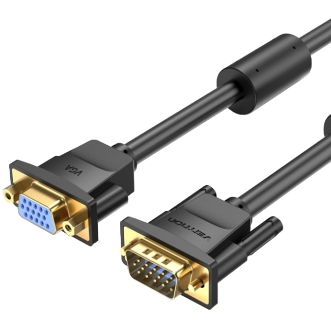 Кабель мультимедійний VGA M to VGA F 5.0m black Vention (DAGBJ)
