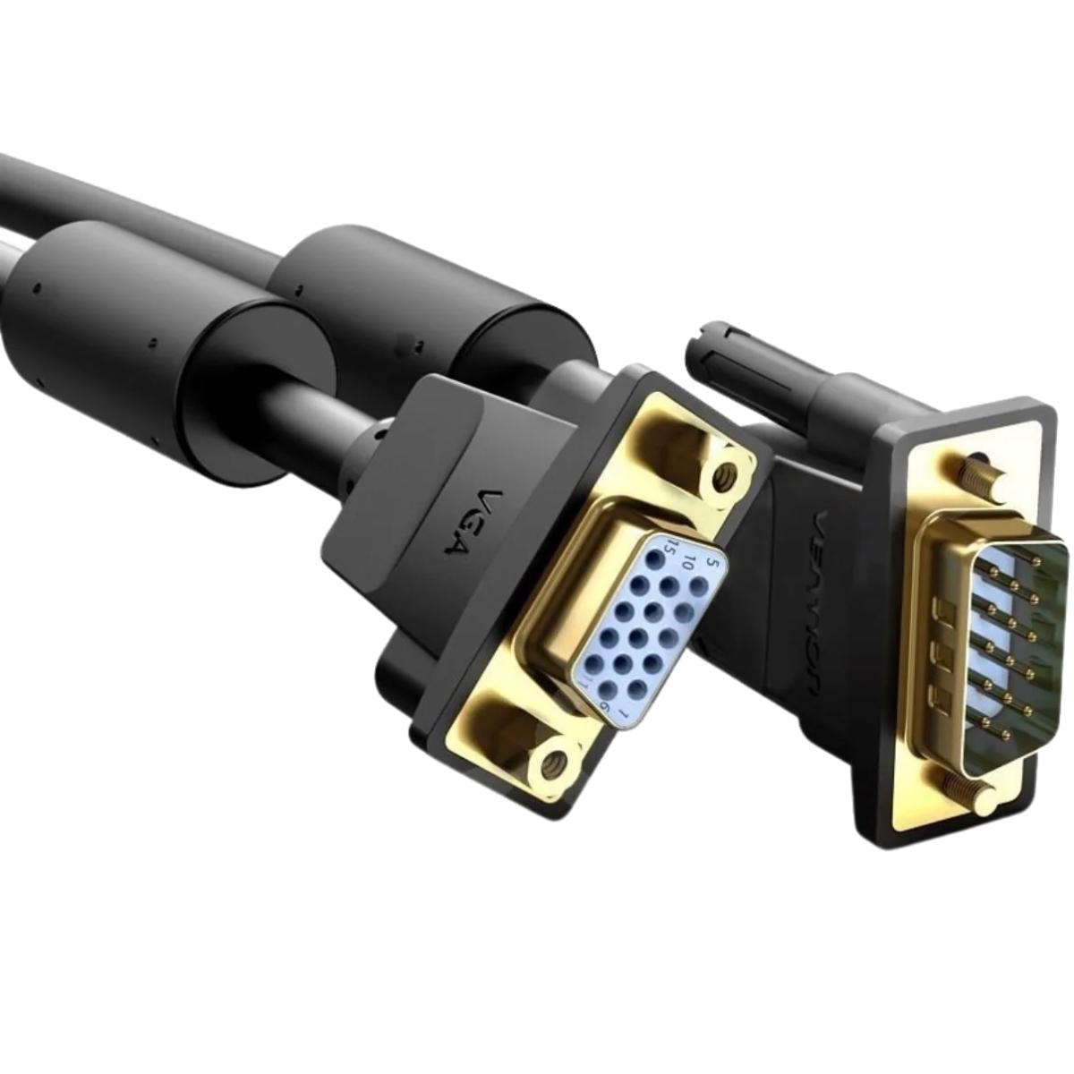 Кабель мультимедійний VGA M to VGA F 5.0m black Vention (DAGBJ)