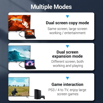 Кабель мультимедійний HDMI M to HDMI M 1.5m black Vention (AAKBG)
