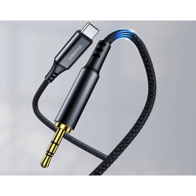 Кабель мультимедійний USB-C to 3.5mm M 1.0m black Choetech (AUX006)