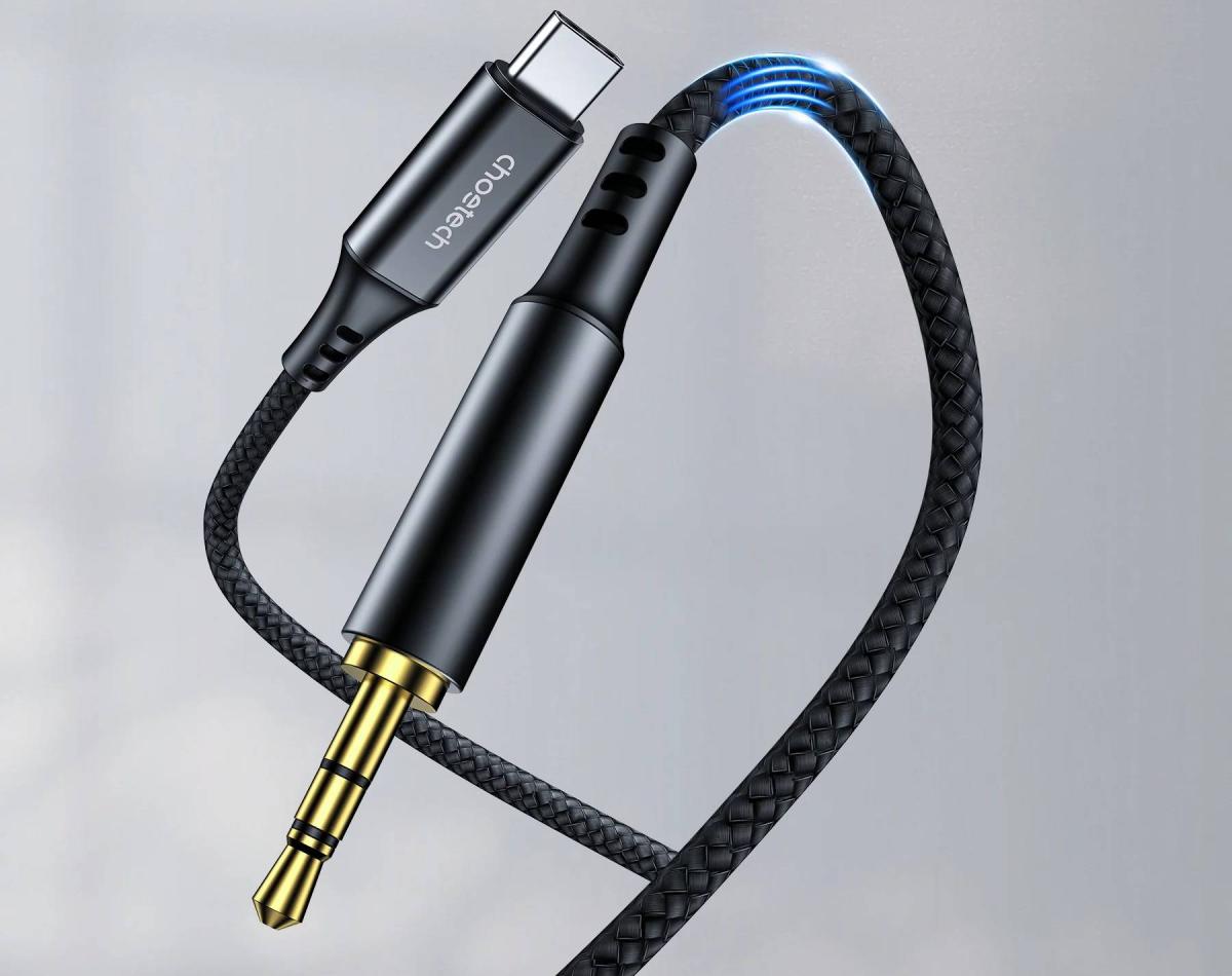 Кабель мультимедійний USB-C to 3.5mm M 1.0m black Choetech (AUX006)