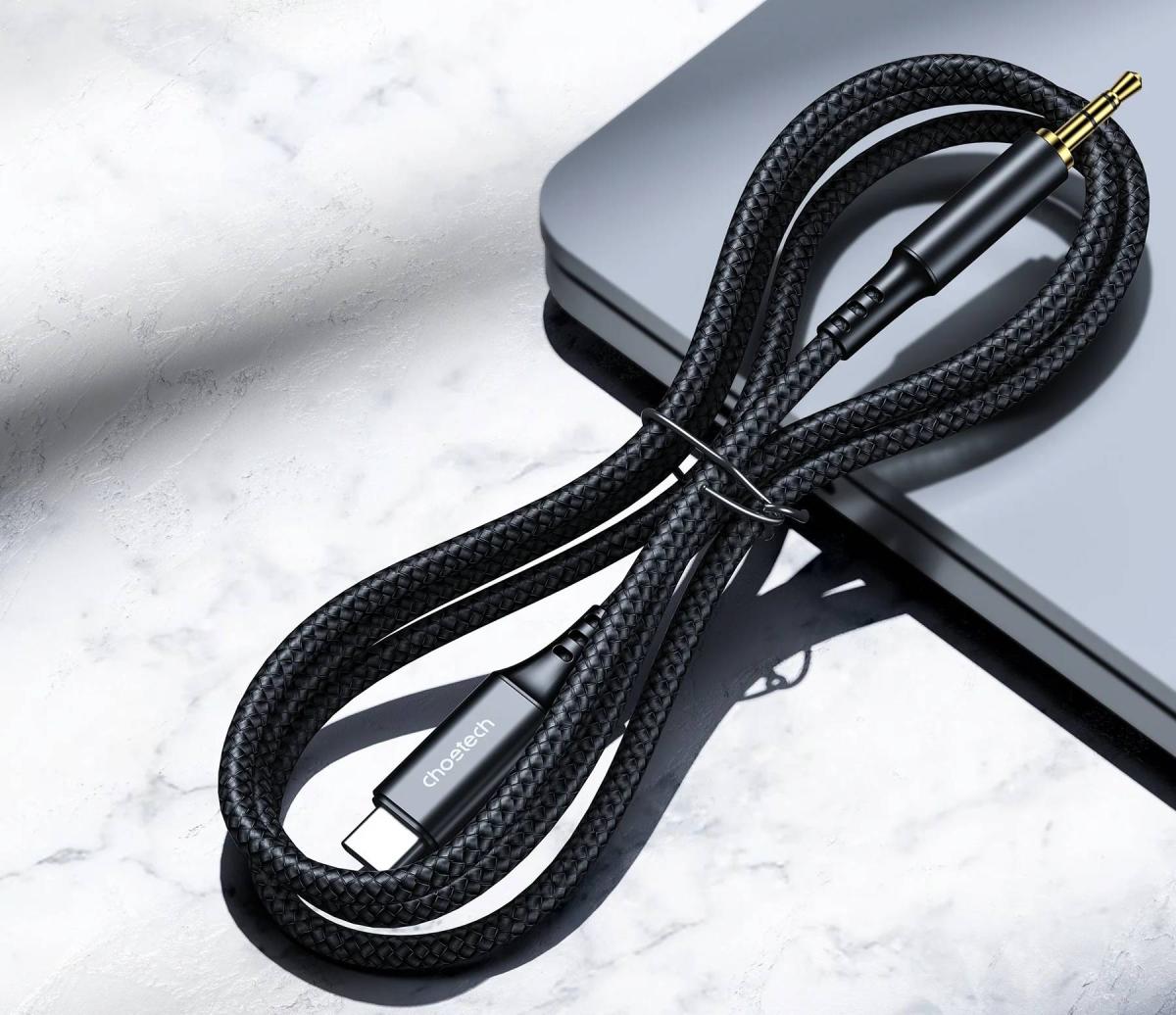Кабель мультимедійний USB-C to 3.5mm M 1.0m black Choetech (AUX006)