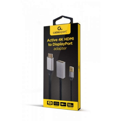 Адаптер Cablexpert HDMI - DisplayPort (M/F), 0.1 м, Black/Grey (A-HDMIM-DPF-02)