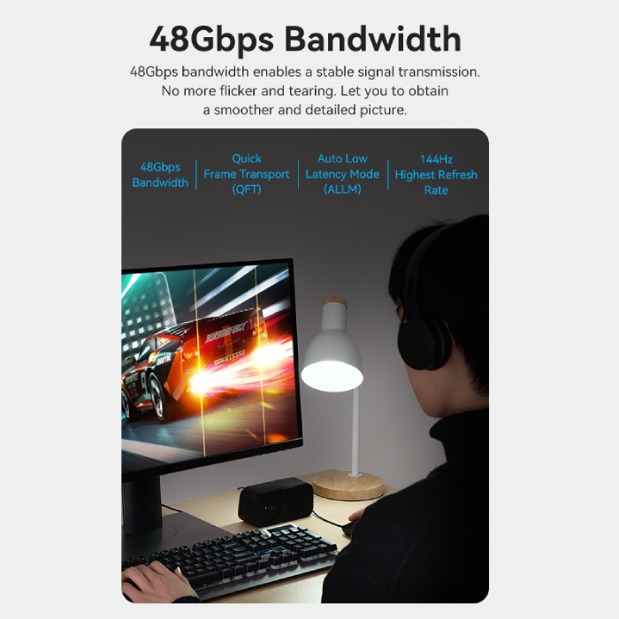 Кабель мультимедійний HDMI M to HDMI M 60.0m V2.1 Optical 8K 60Hz 48Gbps Dolby 7.1 black VENTION (ALBBAE)