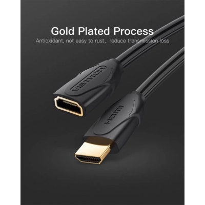 Кабель мультимедійний HDMI M to HDMI F 1.0m 4K60Hz black Vention (VAA-B06-B100)