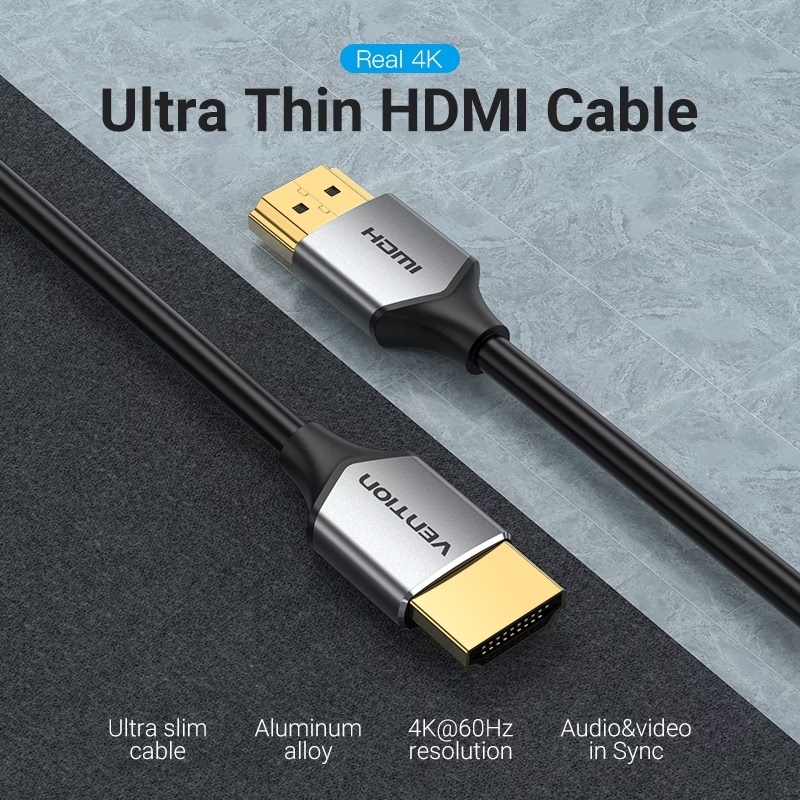 Кабель мультимедійний HDMI M to HDMI M 1.0m V2.0 4K60Hz PVC gray Vention (ALEHF)