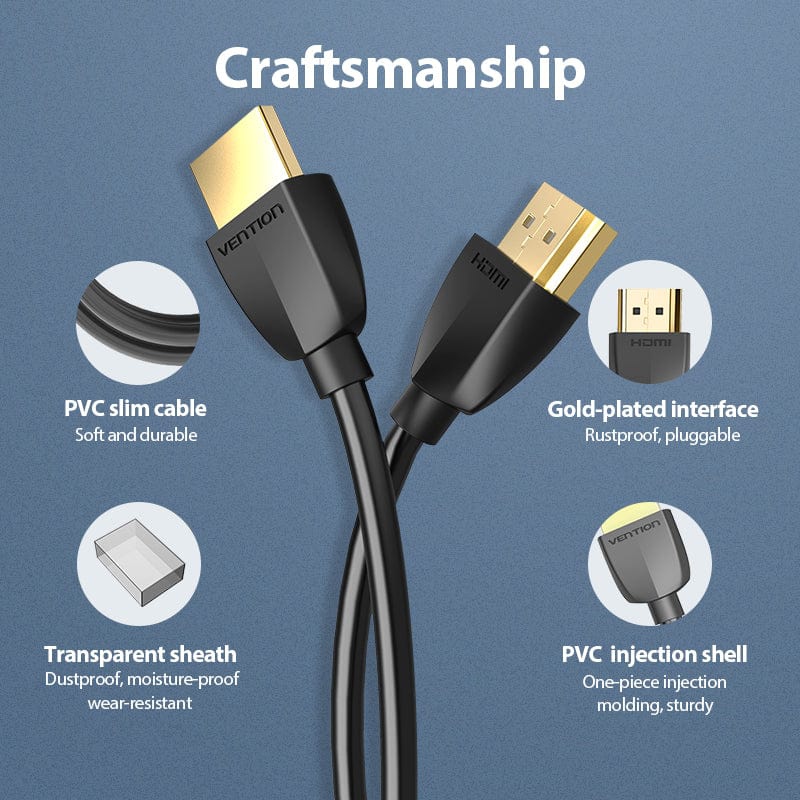 Кабель мультимедійний HDMI M to HDMI M 2.0m V2.0 4K60Hz PVC Vention (AAIBH)