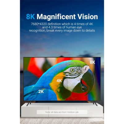 Кабель мультимедійний HDMI M to HDMI M 2.0m V2.1 8K60Hz silver VENTION (ALCIH)