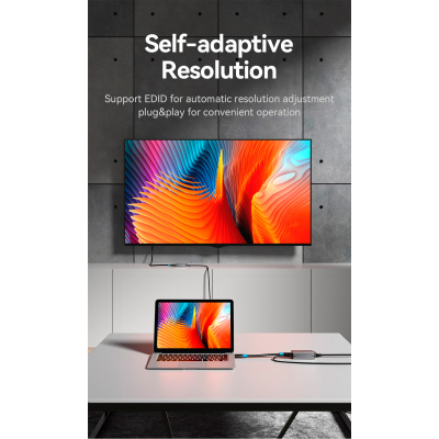 Адаптер HDMI via UTP up to 60m w/Power adapter(RX/TX) V1.4 1080p 60Hz 3D DD7.1 Vention (AKGH0-EU)