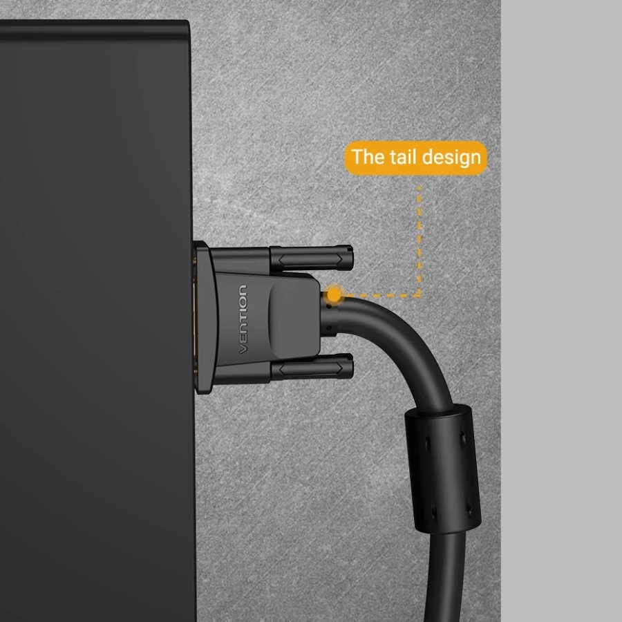Кабель мультимедійний VGA M to VGA M 1.0m ferrite black Vention (DAEBF)