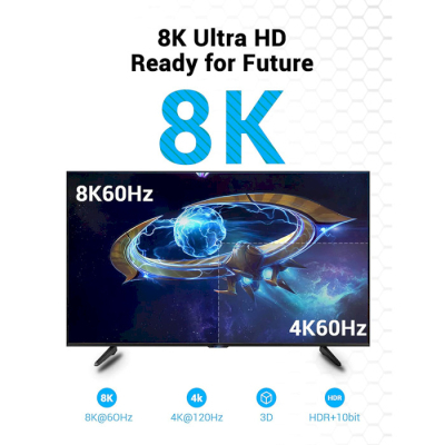 Кабель Vention HDMI - HDMI v.2.1 (M/M), 5 м, Black (AANBJ)