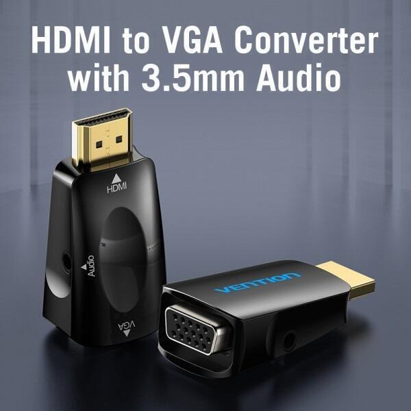 Адаптер Vention HDMI - VGA-3.5мм (M/F), Black (AIDB0) (1739294)