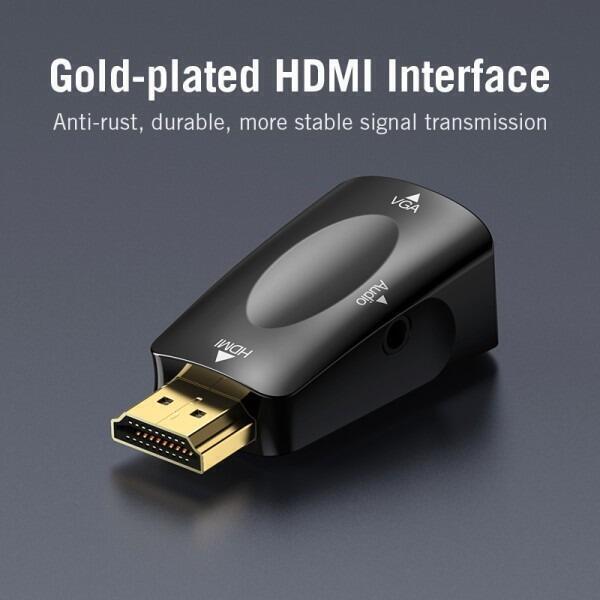 Адаптер Vention HDMI - VGA-3.5мм (M/F), Black (AIDB0) (1739294)