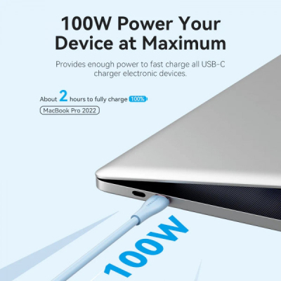 Дата кабель USB-C to 2xUSB-C 1.5m 5.0A Silicone Type Blue Vention (CTMSG)