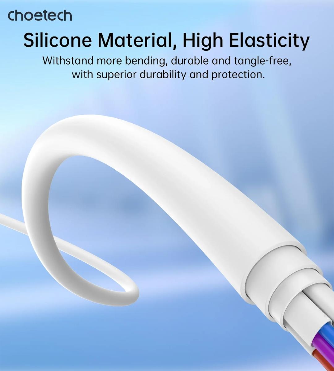 Дата кабель USB 2.0 AM to Lightning 1.0m 2.4A white Choetech (XAL-0003-WH-V2)