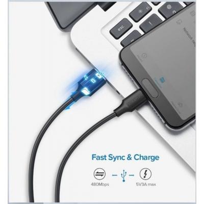 Дата кабель USB 2.0 AM to USB-C 1.0m US287 Black Ugreen (60116)