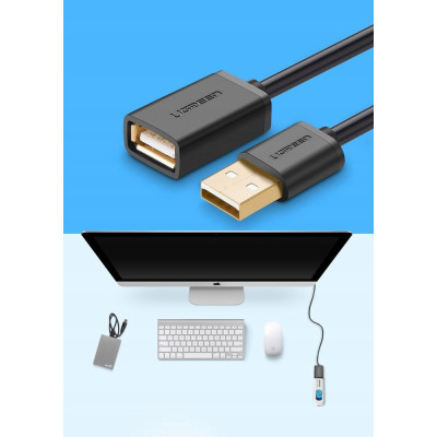 Дата кабель USB 2.0 AM/AF 3.0m US103 Black Ugreen (10317)